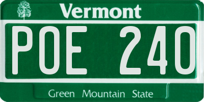 VT license plate POE240
