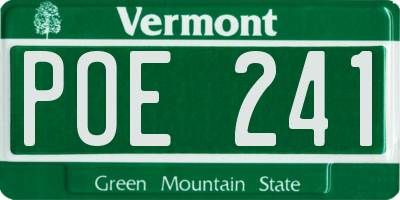 VT license plate POE241