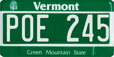 VT license plate POE245