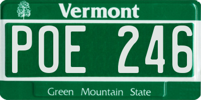 VT license plate POE246