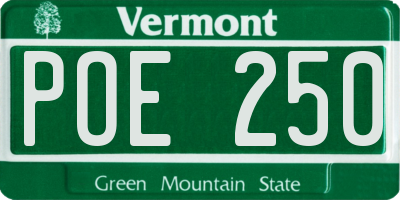 VT license plate POE250
