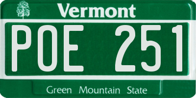 VT license plate POE251