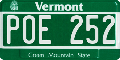 VT license plate POE252