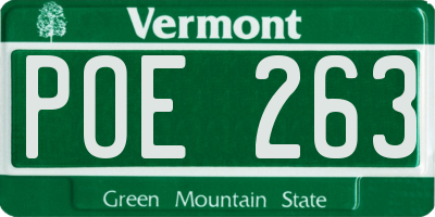 VT license plate POE263