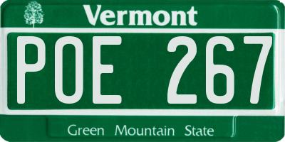 VT license plate POE267