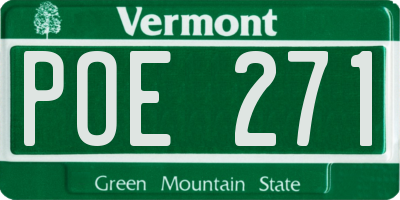 VT license plate POE271