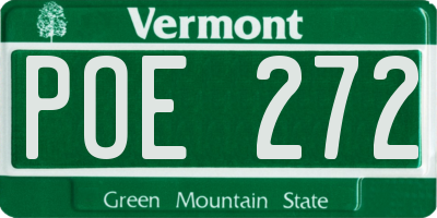 VT license plate POE272