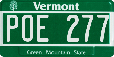 VT license plate POE277
