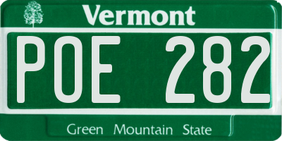 VT license plate POE282