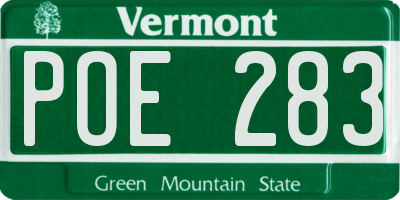 VT license plate POE283