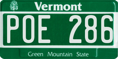 VT license plate POE286