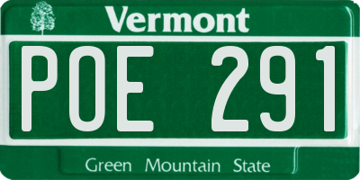 VT license plate POE291