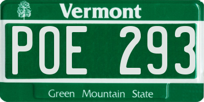 VT license plate POE293