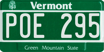 VT license plate POE295