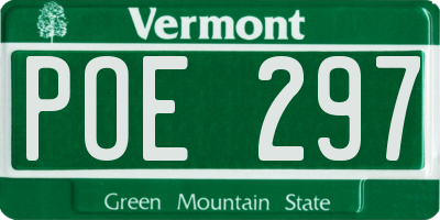 VT license plate POE297