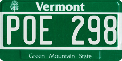 VT license plate POE298