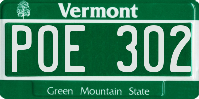 VT license plate POE302
