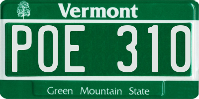 VT license plate POE310