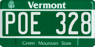 VT license plate POE328