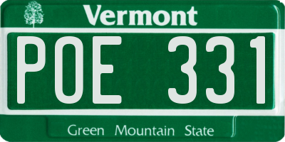 VT license plate POE331
