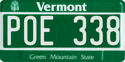 VT license plate POE338