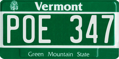 VT license plate POE347