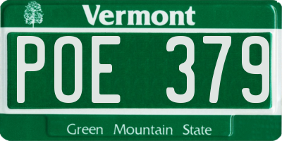 VT license plate POE379