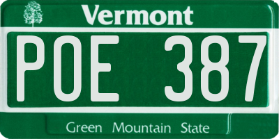 VT license plate POE387
