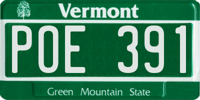 VT license plate POE391