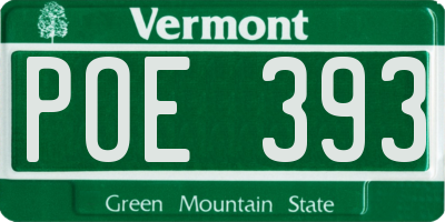 VT license plate POE393