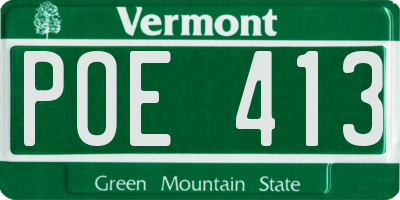 VT license plate POE413