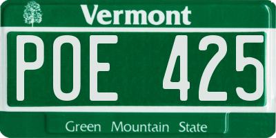 VT license plate POE425
