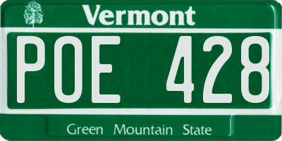 VT license plate POE428