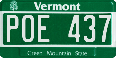 VT license plate POE437