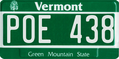 VT license plate POE438