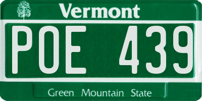 VT license plate POE439