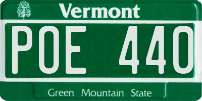 VT license plate POE440
