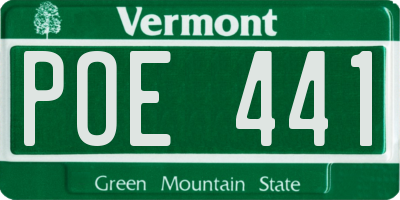 VT license plate POE441