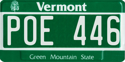 VT license plate POE446