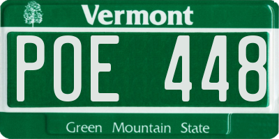 VT license plate POE448