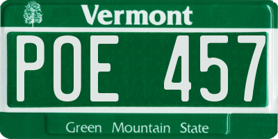 VT license plate POE457