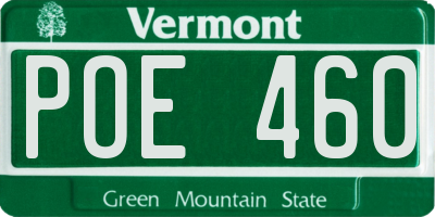VT license plate POE460