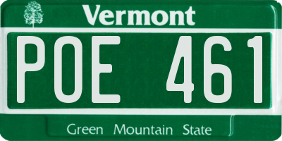 VT license plate POE461