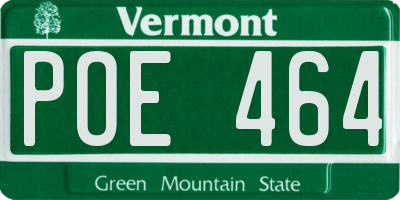 VT license plate POE464