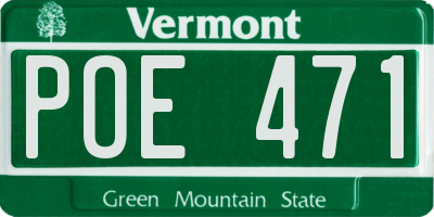 VT license plate POE471