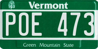 VT license plate POE473