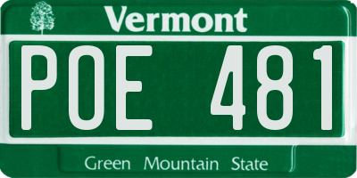 VT license plate POE481