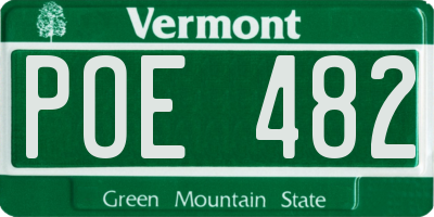 VT license plate POE482
