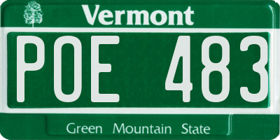 VT license plate POE483