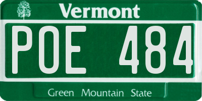 VT license plate POE484